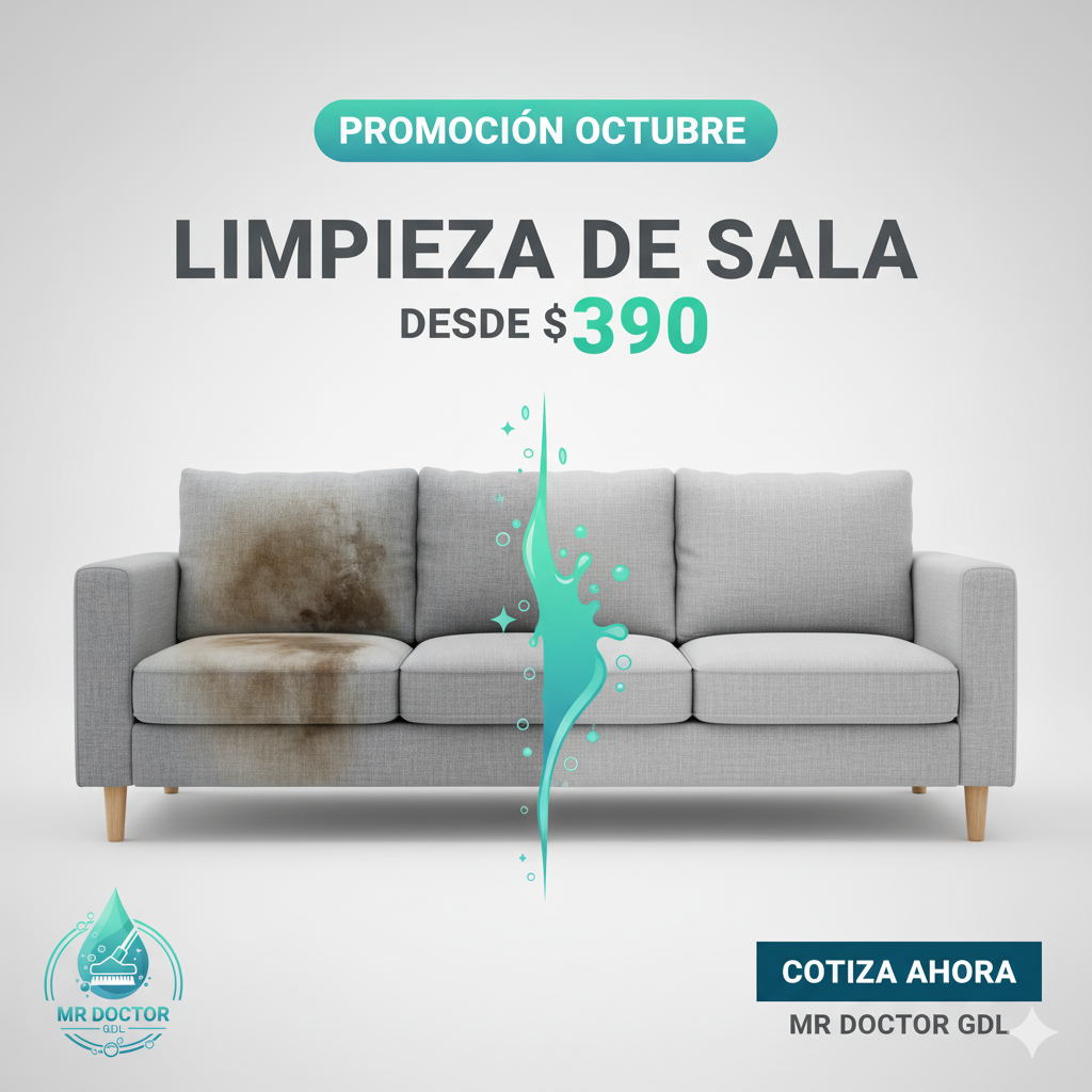 Promoción de limpieza de sala en Guadalajara Octubre 2025